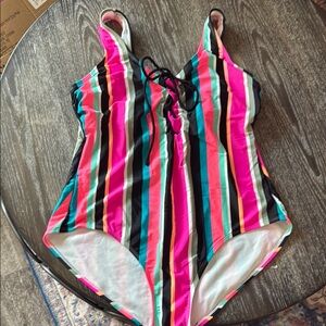 NOBO Multicolor Striped One Piece Swimsuit